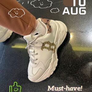 MLB Cream and Brown Women's Sneakers